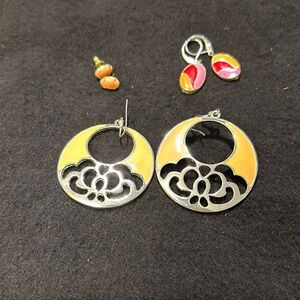 Variety of coral colors earrings 3 pairs